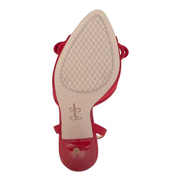 Jessica Simpson Women's Nolira Two Piece Bow Stiletto Heel Sandals Red Size 10 - Picture 4 of 4